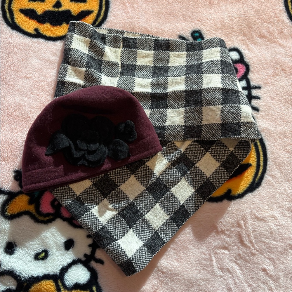 Parkhurst Wool Hat & Cotton Country Checkered Scarf Set